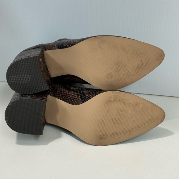 Steve Madden Reptile Print Julian Ankle Pointy Brown Booties Leather Sz 6 - Picture 6 of 9